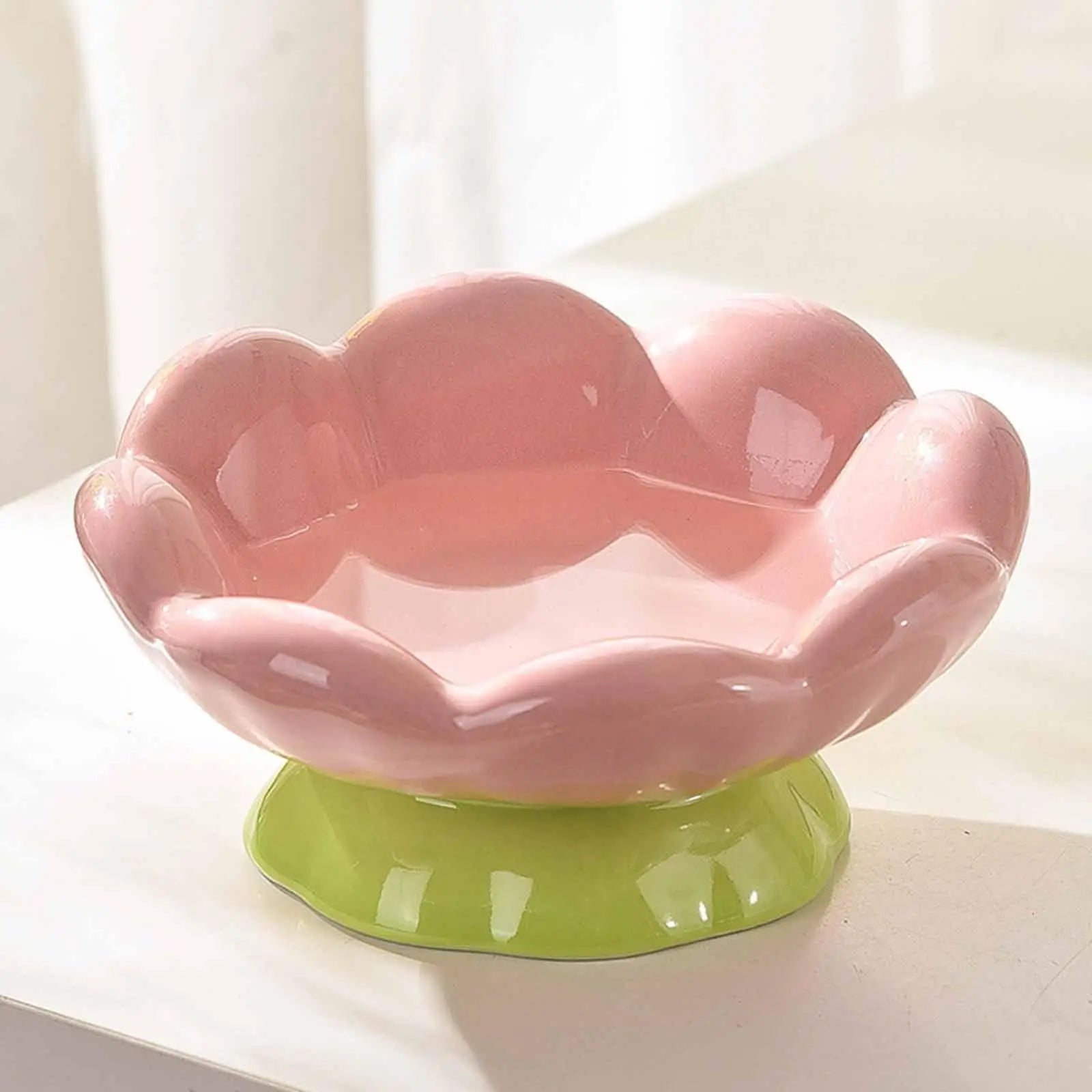 Bol Élevé en Céramique pour Animaux – Design Tulipe pour Chats & Petits Chiens