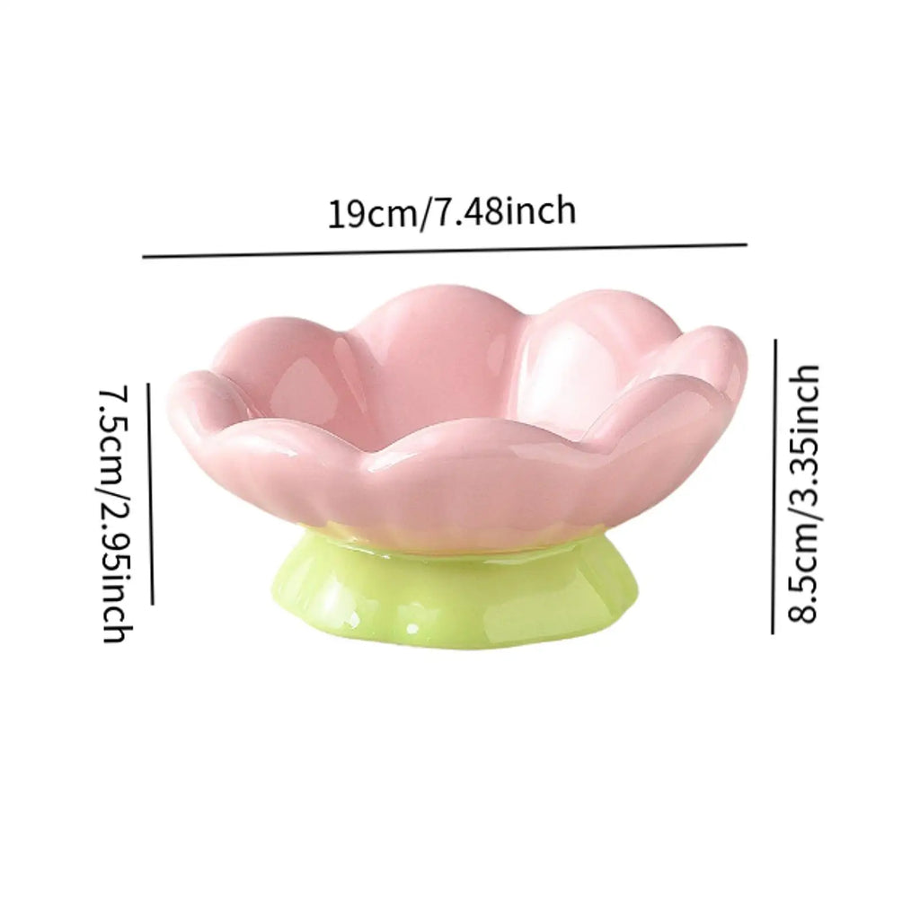 Bol Élevé en Céramique pour Animaux – Design Tulipe pour Chats & Petits Chiens
