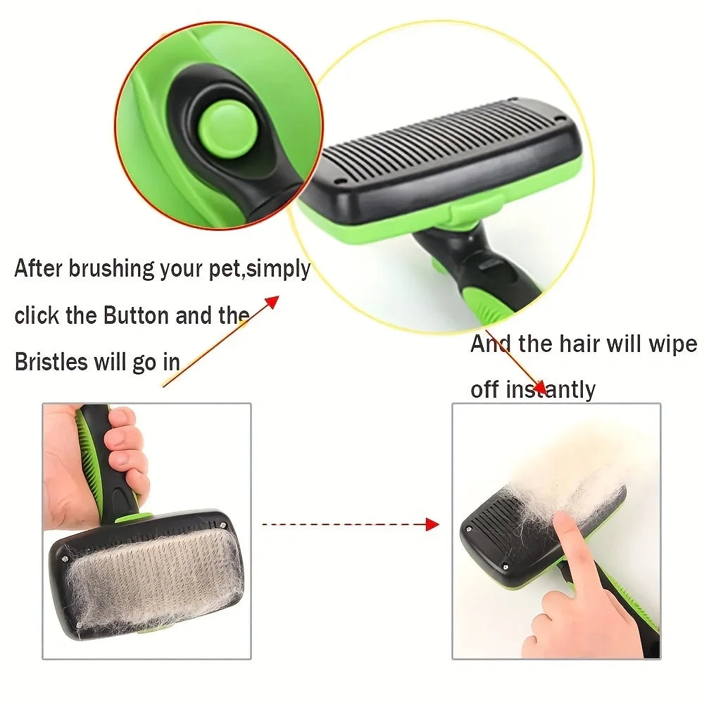 Brosse Auto-nettoyante pour Poils d’Animaux – Peigne Anti-Chute