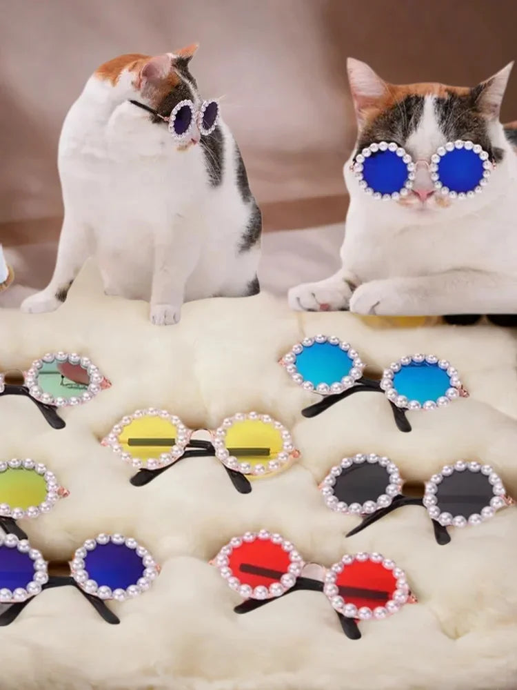 Lunettes de Soleil pour Animaux avec Perles Artificielles