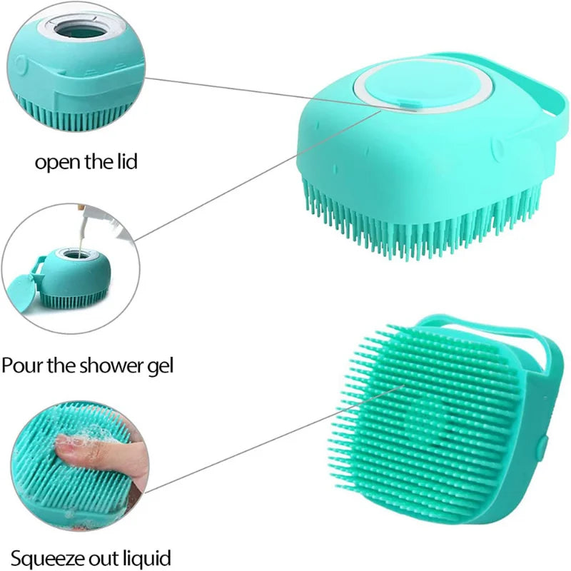Brosse de Bain en Silicone Doux pour Animaux