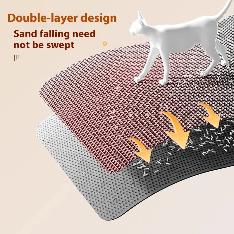 Tapis de Litière Imperméable à Double Couche pour Grands Chats
