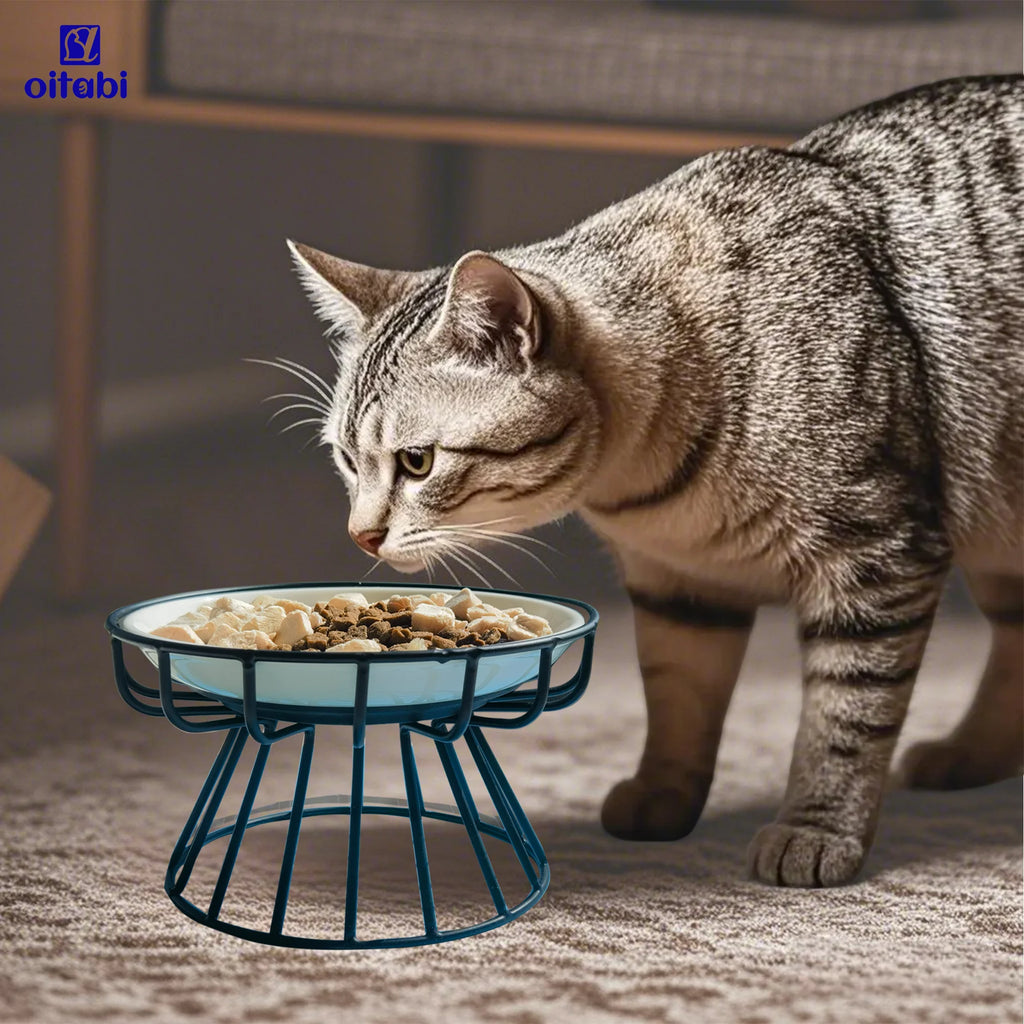 Bols surélevés en céramique Oitabi avec support métallique antidérapant