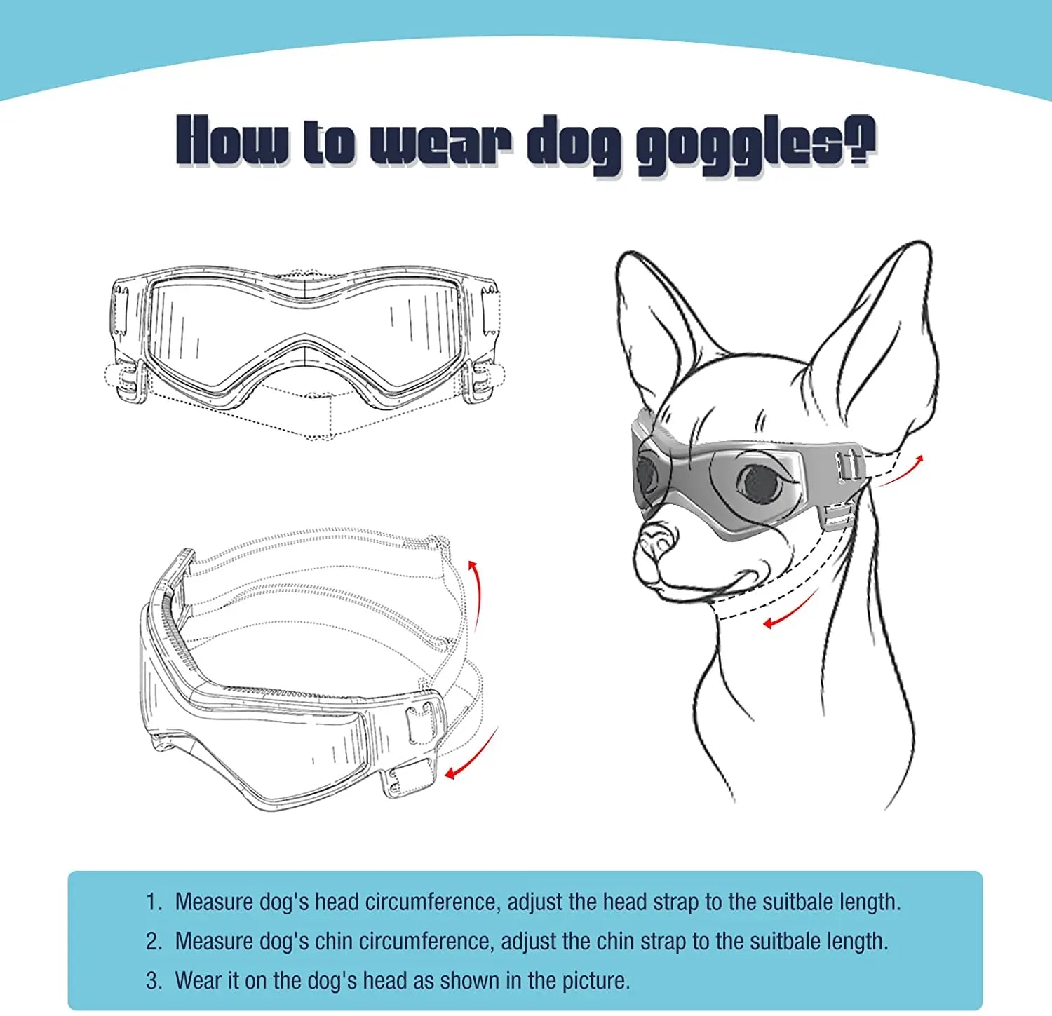 Lunettes de Soleil Ajustables pour Chiens