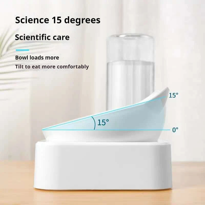 Bol Double Élevé pour Animaux – Incliné 15° pour Chats & Chiens