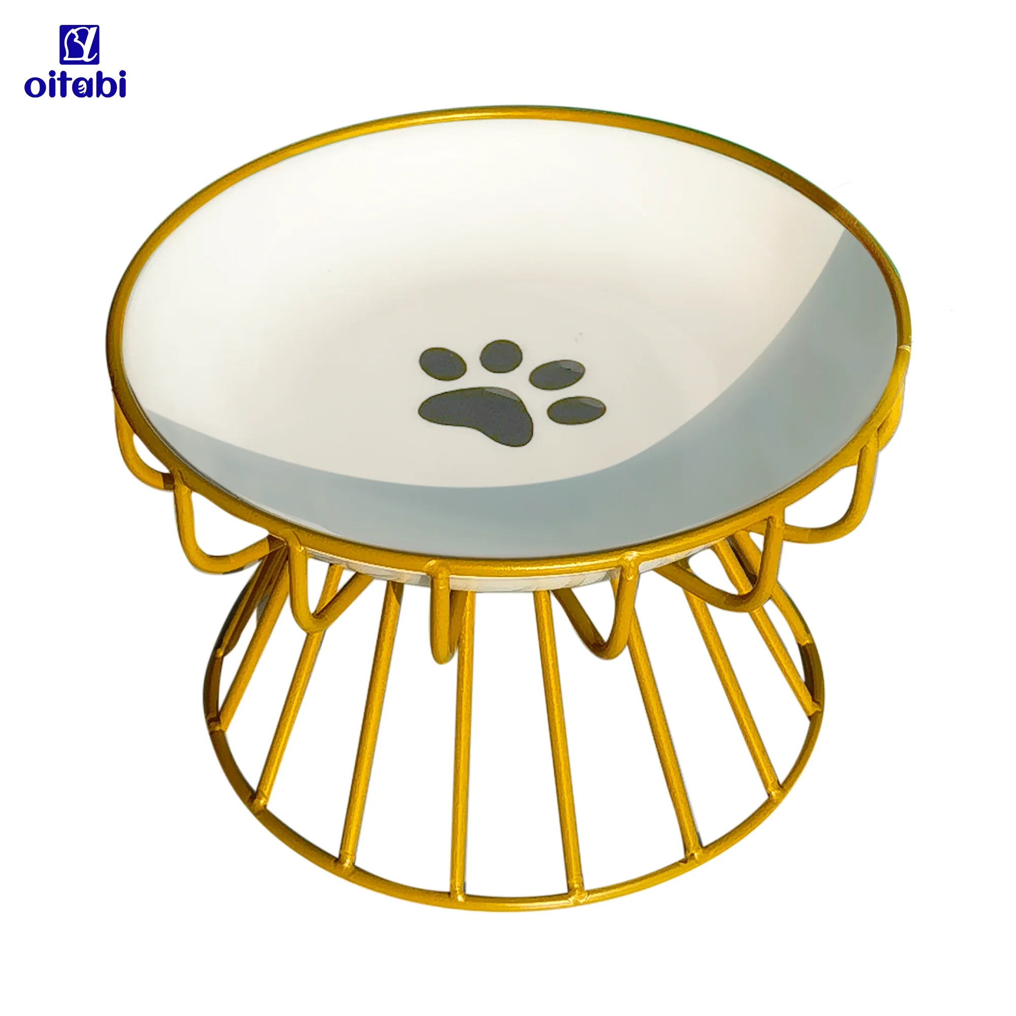 Bols surélevés en céramique Oitabi avec support métallique antidérapant