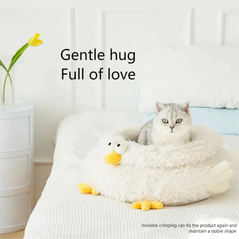 Lit pour animaux en forme de poussin – doux, chaud et respirant