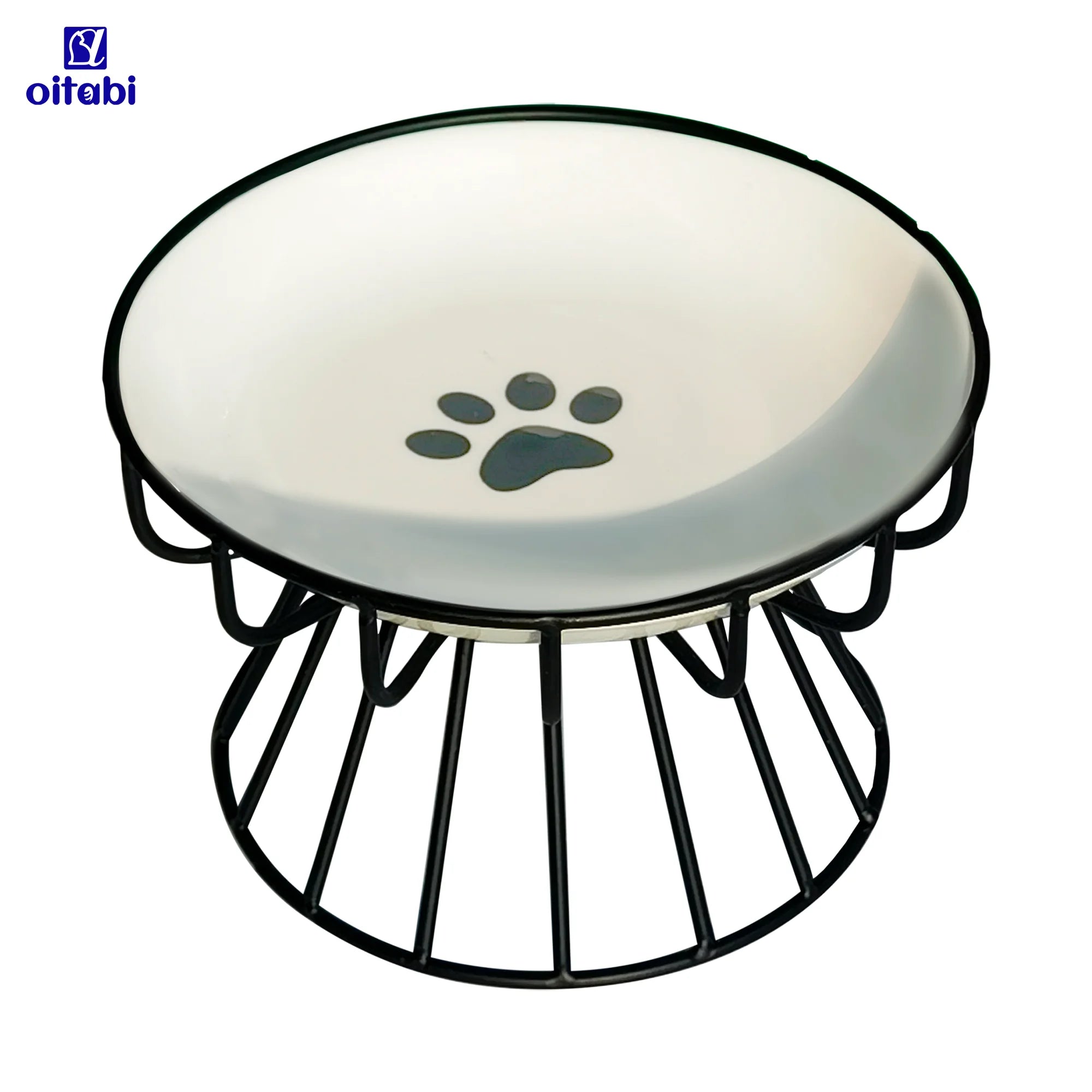 Bols surélevés en céramique Oitabi avec support métallique antidérapant