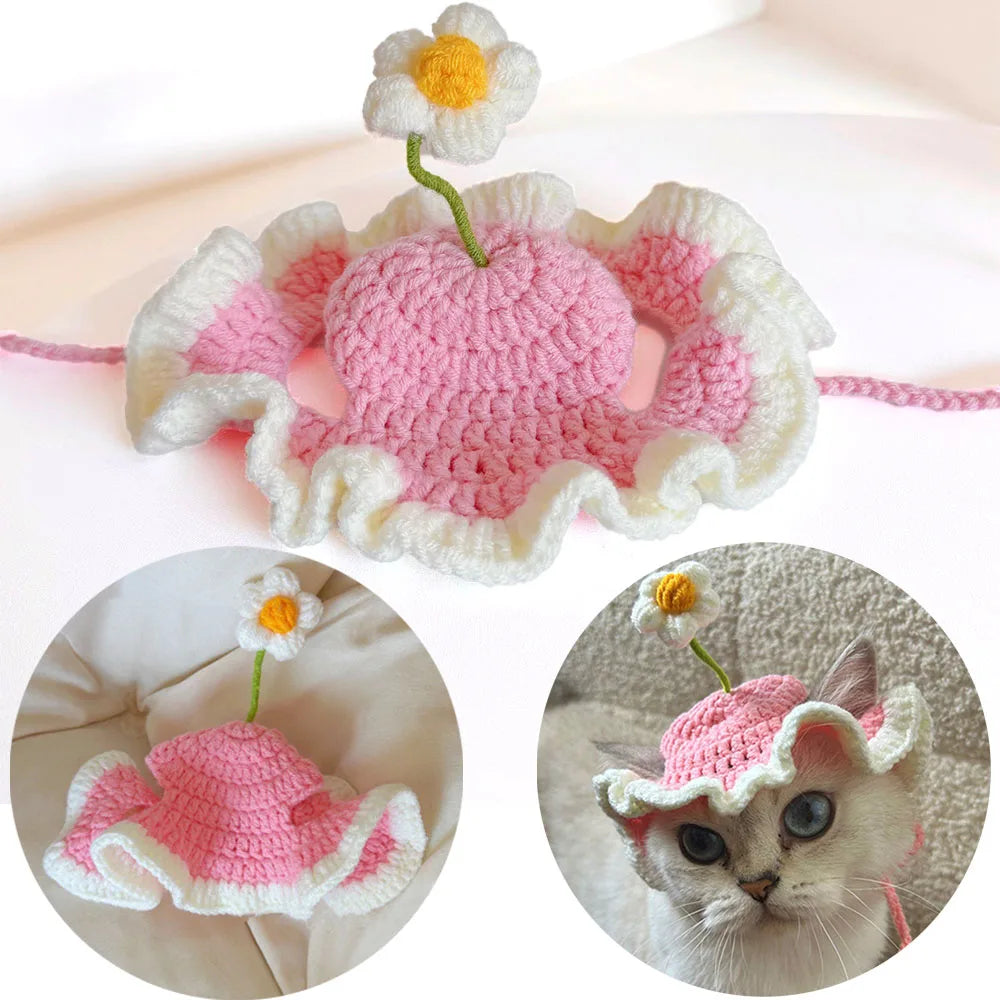 Chapeau tricoté mignon pour chats et petits chiens