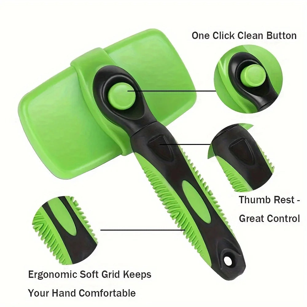 Brosse Auto-nettoyante pour Poils d’Animaux – Peigne Anti-Chute