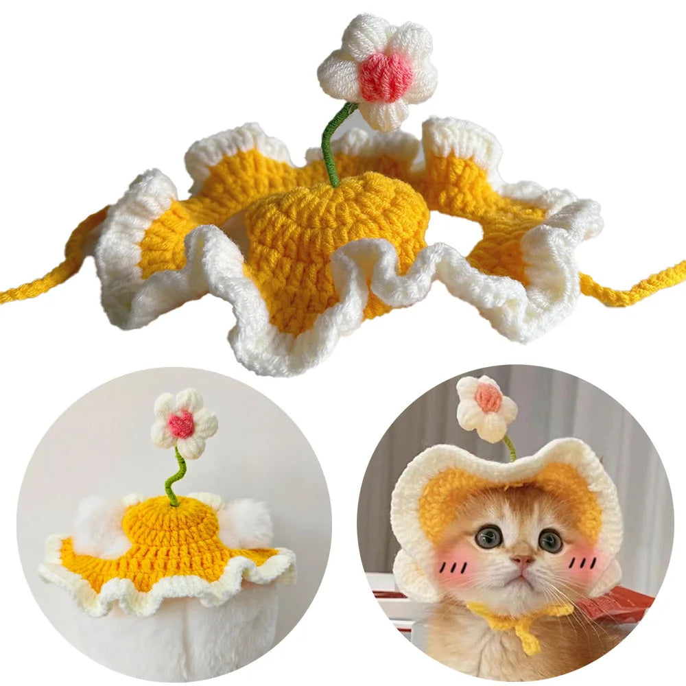 Chapeau tricoté mignon pour chats et petits chiens