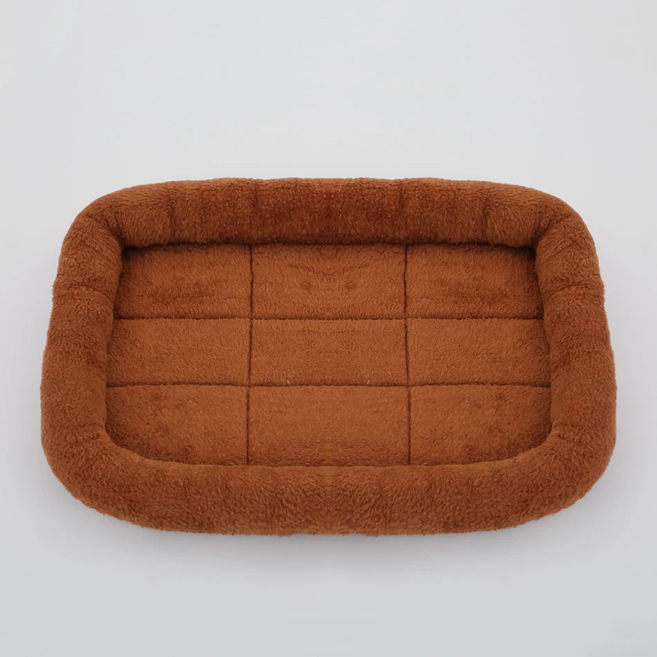 Lit doux en peluche pour chien et chat – Forme carrée, lavable, antidérapant