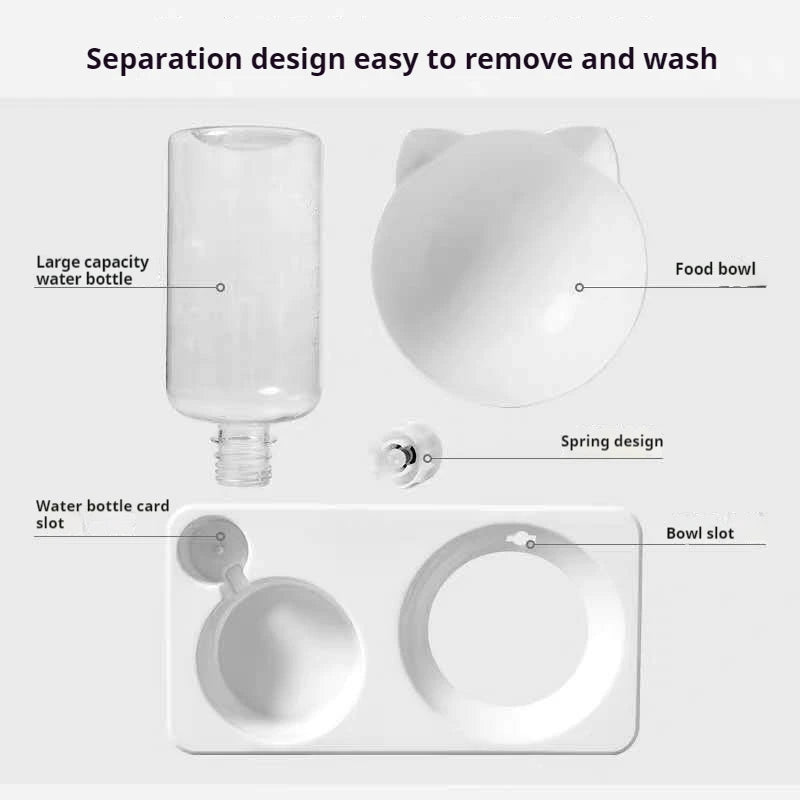 Bol Double Élevé pour Animaux – Incliné 15° pour Chats & Chiens