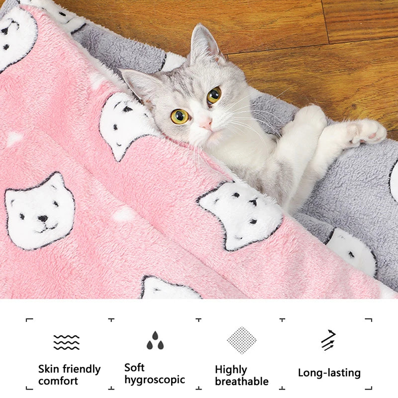 Tapis Épais pour Chat en Flanelle Respirante