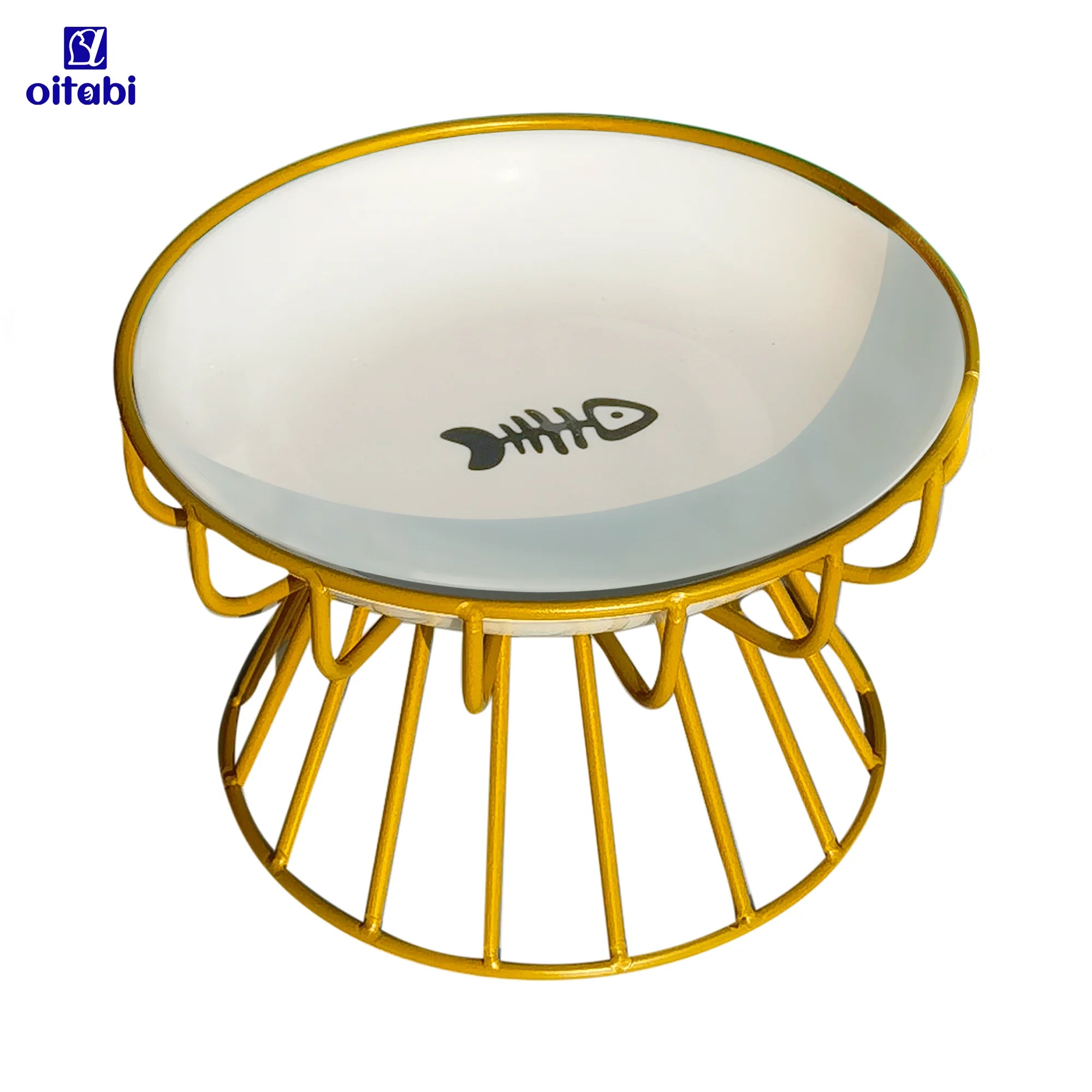 Bols surélevés en céramique Oitabi avec support métallique antidérapant