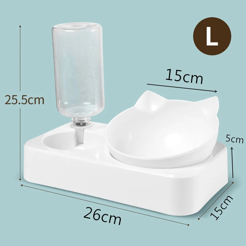 Bol Double Élevé pour Animaux – Incliné 15° pour Chats & Chiens